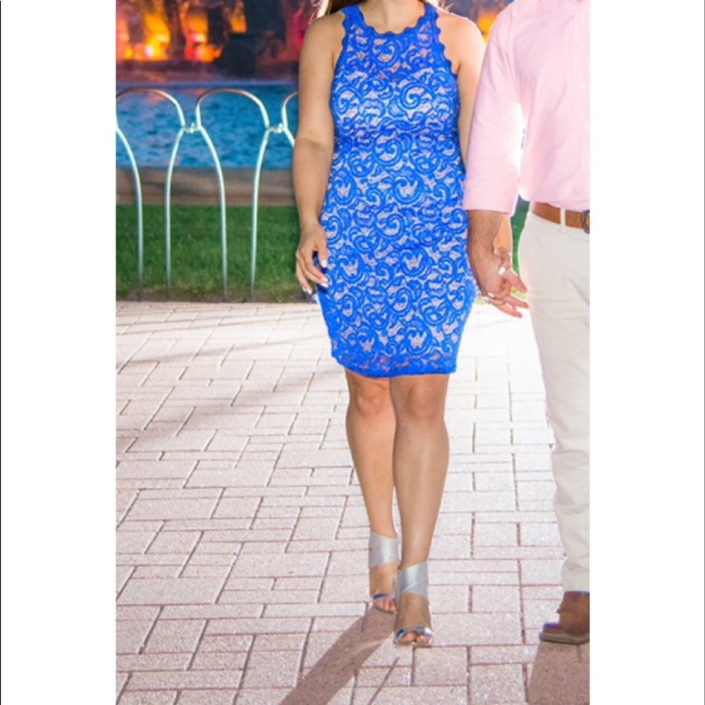 Royal Blue Lace Dress - Picture 3 of 3